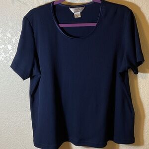 Allison Daley Dark Blue Short Sleeve Top